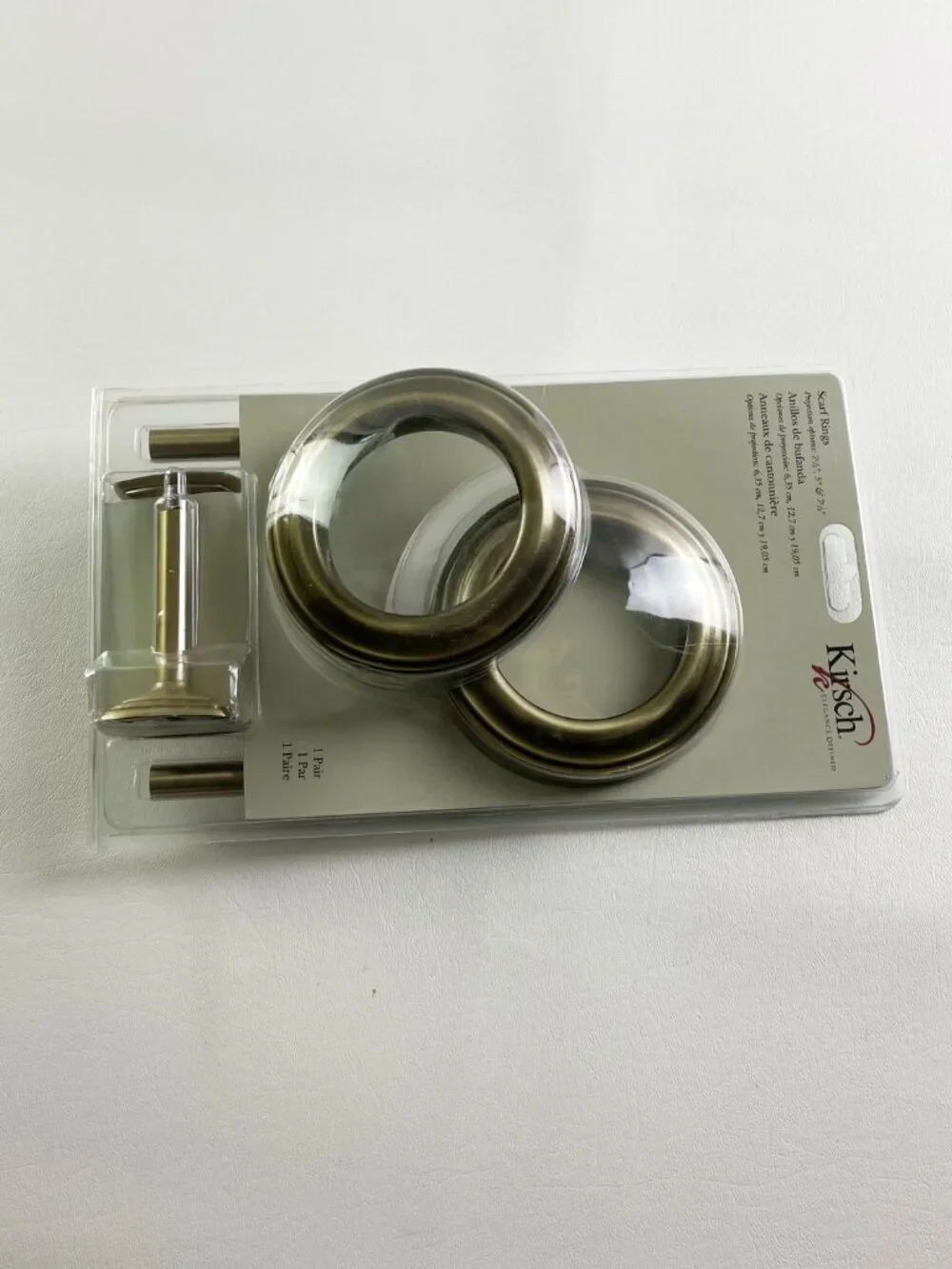 Kirsch Scarf Rings Antique Brass Pair